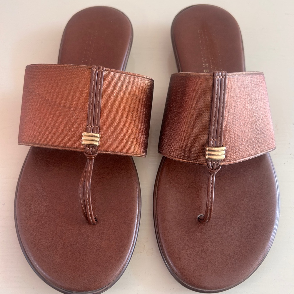 Italian Shoemakers Brown Slide Sandals